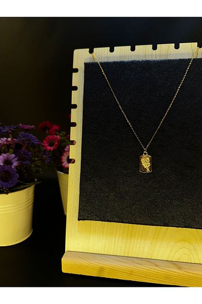 Mutenaura Gold Color Antique Steel Necklace