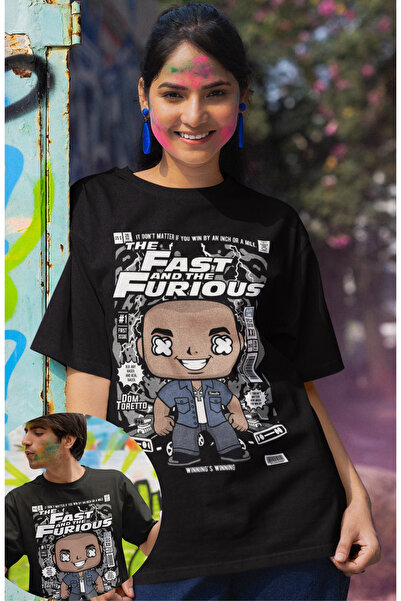 Fuddy Moda تي شيرت مطبوع عليه دومينيك توريتو، تي شيرت مطبوع سريع وغاضب للجنسين