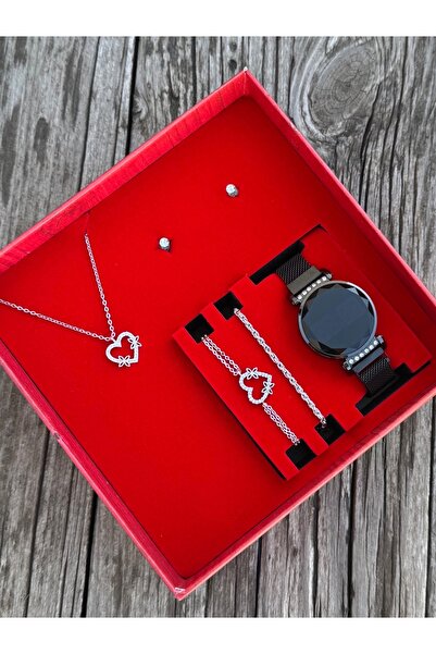 DEEPWELL Kadın Kol Saati Kolye Bileklik Küpe Seti Xz89