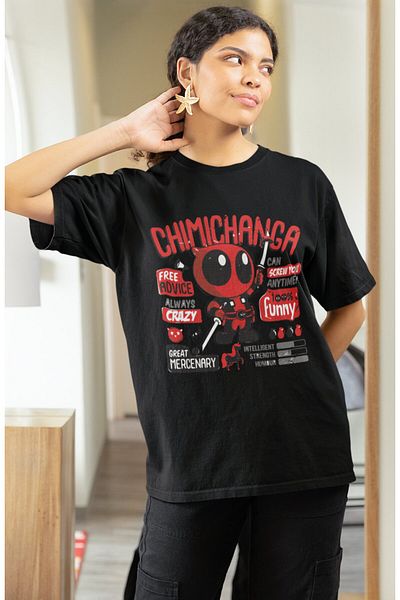 Fuddy Moda Tricou cu imprimeu Marvel Chimichanga pentru bărbați și femei - imprimat universal