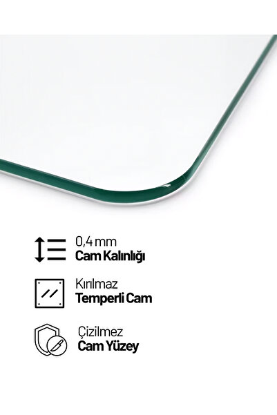 huhuli Cam Kesme Tahtası 20x30 cm | Temperli Cam | Hijyenik ve Dayanıklı Mutfak Gereci