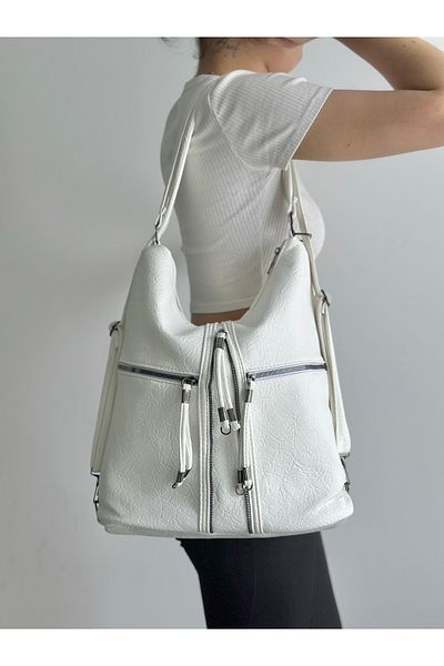 KIRASE New Casual Model Quality Soft Leather Fullly Detail Compartmented Large Size Back and Shoulder Bag