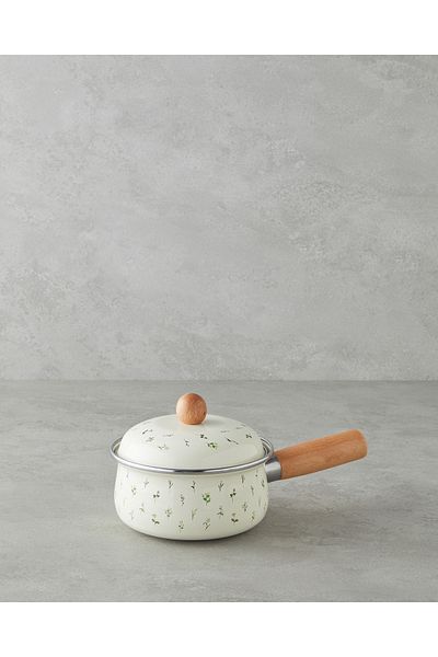 English Home Florina Enamel Sauce Pot 1.1 L Cream