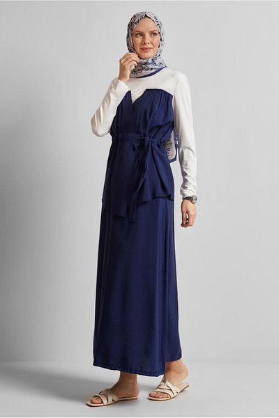 Alvina Set Hijab Top - Bottom - Bleumarin - Regular fit