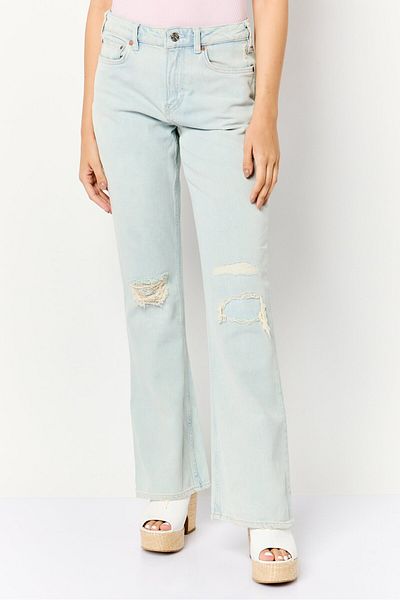 Scotch & Soda Women Regular Fit Washed Stretchable Denim Jean, Light Blue