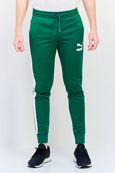 Puma Men Slim Fit T7 Iconic Training Track Pants, Green