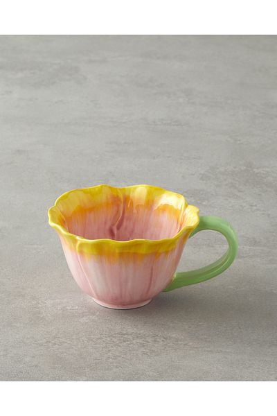 English Home Flowerella Dolomite Mug 250 ml Yellow-Pink