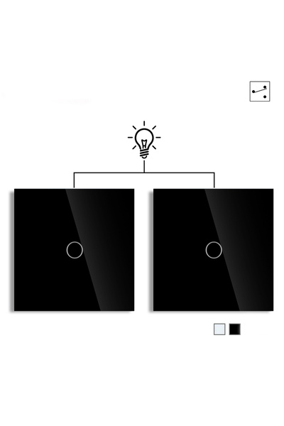Choice3 مفتاح إضاءة جداري أسود يعمل باللمس، أحادي الاتجاه، ثنائي الاتجاه، ثلا...