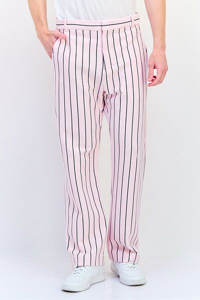 Esprit Men Loose Fit Straight Leg Non Stretchable Pants, Pink