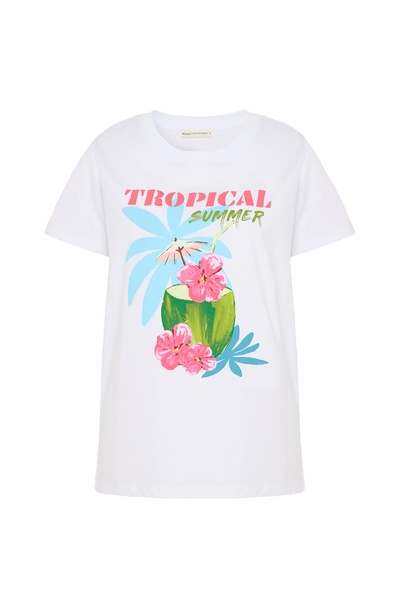 Mudo تي شيرت مطبوع برقبة دائرية