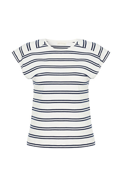 Mudo بلوزة مخططة بأكمام منخفضة