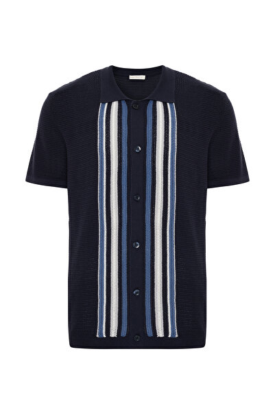 Mudo Striped Regular Fit Short Sleeve Knitwear Shirt