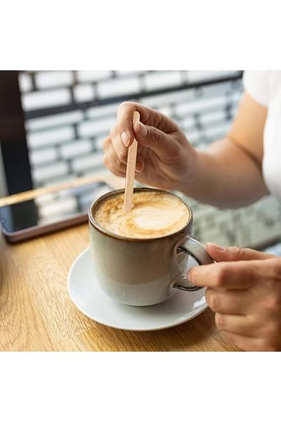 Other Wooden Coffee Stirrer Individually Wrapped for Single Use | Eco-Friendly | 200 Pcs Brown Plastic
