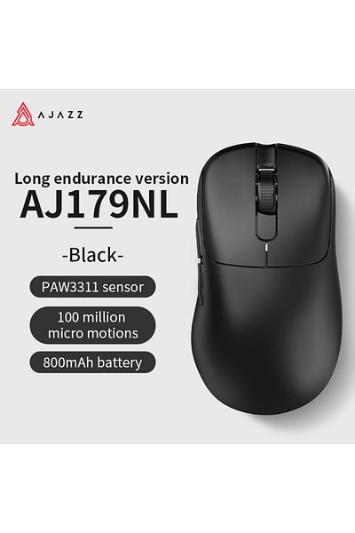 Ajazz AJ179NL-Black-800mAh AJAZZ AJ179 PRO PAW3395 Lightweight Wired Wireless Mouse with Magnetic Charging
