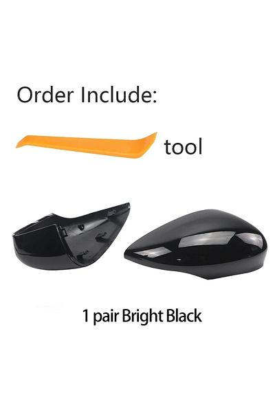 Choice Black 2x Printed Carbon Fiber Glossy Black Replacement Rearview Side Mirror Covers Cap For Ford Fies