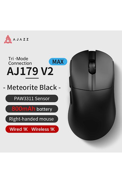 Ajazz ماوس Aj179 V2 Max-3311-b Aj179 Pro Paw3395 لاسلكي خفيف الوزن مزود بشحن مغناطيسي