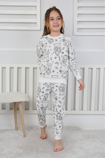 Yalçınoğlu Kids Wear Your Imagination! Paintable Pajama Set - Redesign Every Wash - Pencil