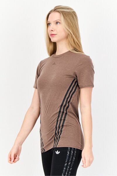 adidas Women Sportswear Fit Short Sleeve Outdoor T-Shirt, Brown