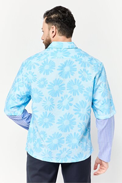 collusion Men Regular Fit Long Sleeves Floral Print Casual Shirt, Multicolor