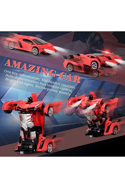 Yelajoy Transforming Robot RC Car for Kids,1:18 Scale,One-Button,Remote Control Car for Boys 3-8