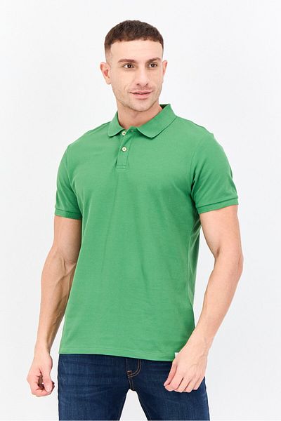 Riders by Lee Men Regular Fit Plain Short Sleeves Polo, Green