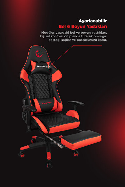 Rampage Styles Kl-r61 Kırmızı/siyah Gaming Oyuncu Koltuğu