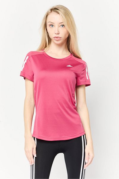 adidas Women Sportswear Fit Short Sleeve Running T-shirt, Dark Pink