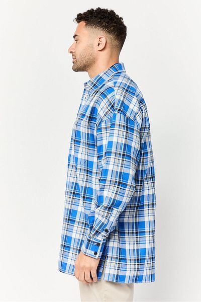 Selected Homme Men Oversize Fit Checkered Long Sleeves Casual Shirt, Multicolor