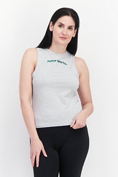 Puma Women Sportswear Fit Brand Logo Training Top, Grey