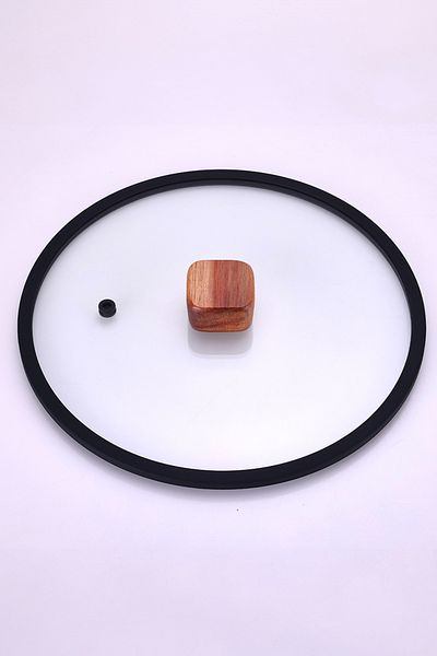 NEOFLAM Black Bıen 24cm Plain Silicone Framed Glass Cover