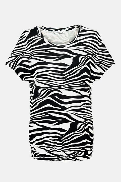 Tchibo Women Round Neck Short Sleeve Printed T-shirt, Black