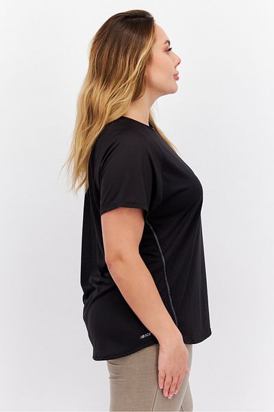 New Balance Women Sportswear Fit Short Sleeve Running T-Shirt, Black