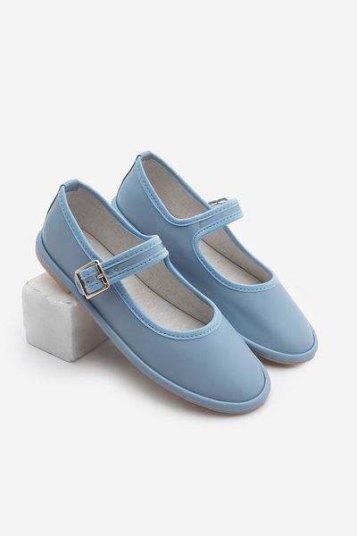Marjin Γυναικεία παπούτσια Blue Striped Ballerina Lunari