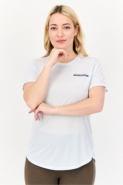 New Balance Women Athletic Fit Short Sleeve Outdoor Top, Light Blue