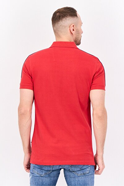 Nautica Men Regular Fit Embroidered Logo Short Sleeve Polo Shirt, Red