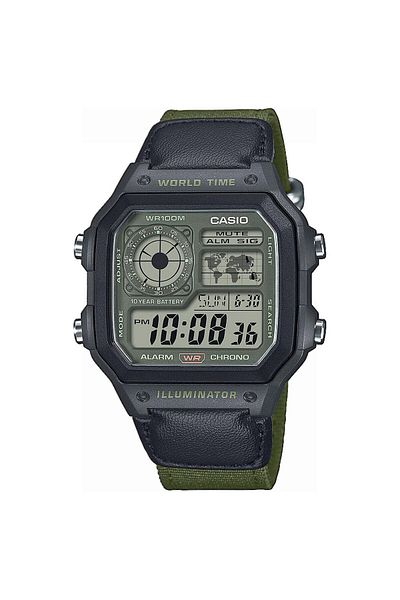 Casio Mens Watch Ae-1200whub-3avef, Quartz, 42mm, 10atm