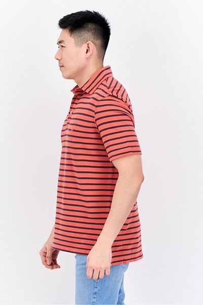 Nautica Men's Polo Neck Red T-Shirt - KR4507