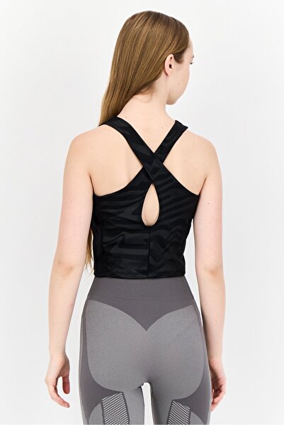 adidas Women Sportswear Fit Sleeveless Training Crop Tank Top, Black