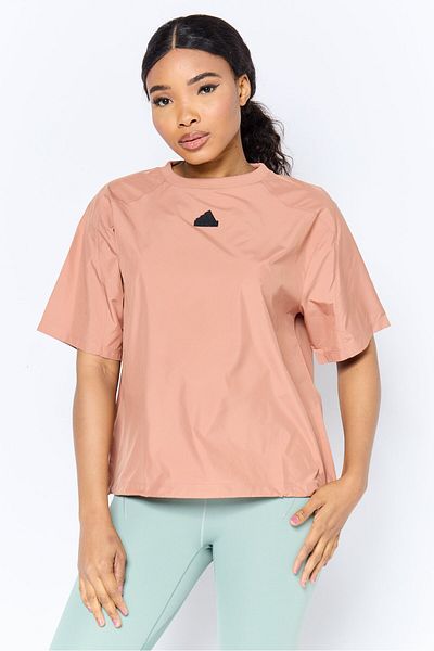 adidas Women Sportswear Fit Short Sleeve Outdoor Tops, Brown