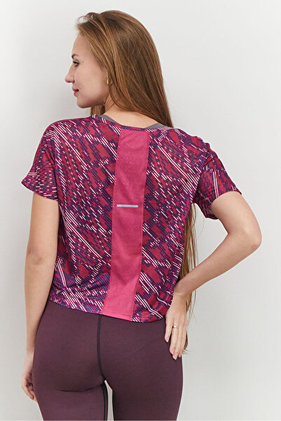 Asics Women Relax Fit Short Sleeves Running T-shirt, Purple Combo