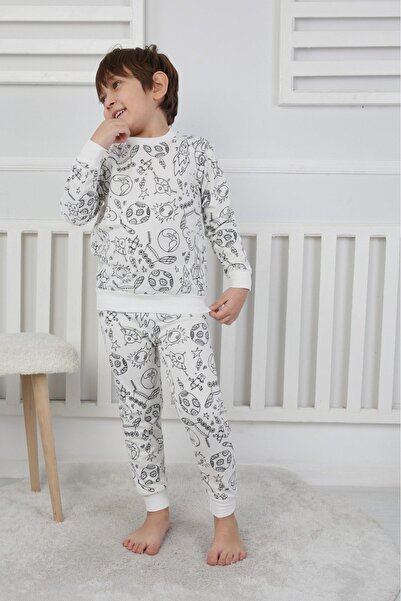 Yalçınoğlu Kids Set pijamale pentru copii care se pot picta + cadou creion I Vise colorate I Redesign la fiecare spălare