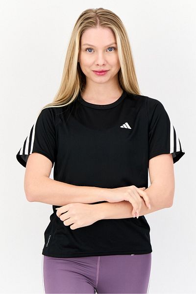 adidas Women Sportswear Fit Short Sleeves Running T-shirt, Black
