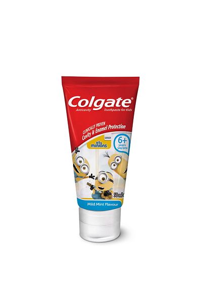 Colgate Toothpaste 6 Years For Kids Minions 50 ml Gentle Fluoride Protection & Fun Minions Flavor