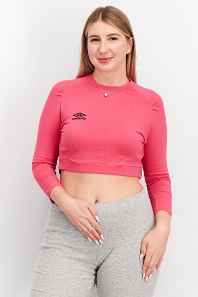 UMBRO Women Sportswear Fit Brand Logo Outdoor Crop Top, Pink