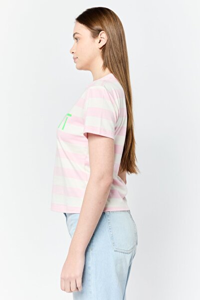 Esprit Women Crew Neck Short Sleeve Brand Logo T-Shirt, Multicolor