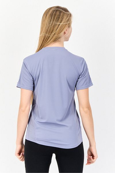 adidas Women Sportswear Fit Brand Logo Short Sleeves Running Top, Lavender
