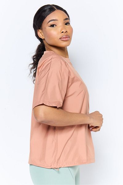 adidas Women Sportswear Fit Short Sleeve Outdoor Tops, Brown
