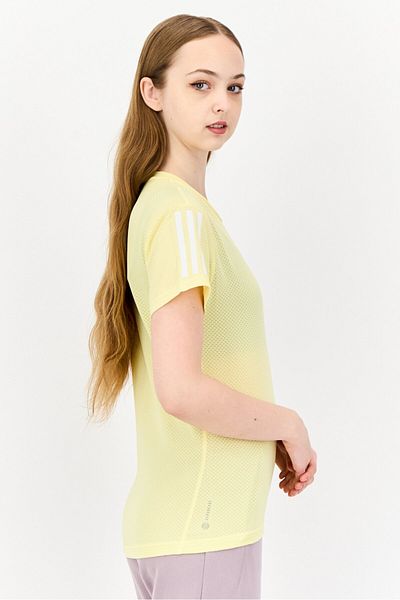 adidas Women Sportswear Fit Short Sleeve Running T-shirt, Light Yellow