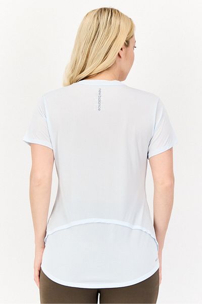 New Balance Women Athletic Fit Short Sleeve Outdoor Top, Light Blue
