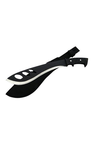 Depox Macetă de vânătoare Ideallstore®, Ultima instanță, 42,5 cm, oțel inoxidabil, neagră, teacă inclusă